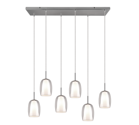 Lámpara de techo colgante Trio Barret LED cromo 3000K 150cm 317500606