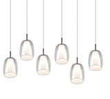 Lámpara de techo colgante Trio Barret LED cromo 3000K 150cm 317500606