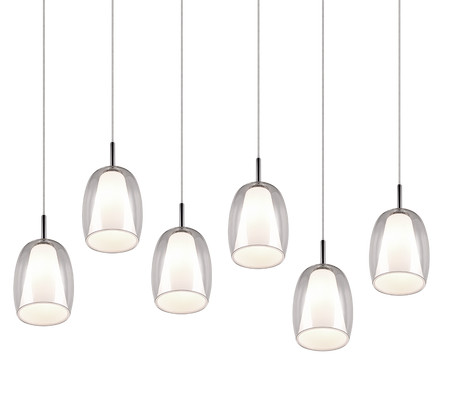 Lámpara de techo colgante Trio Barret LED cromo 3000K 150cm 317500606