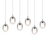 Lámpara de techo colgante Trio Barret LED cromo 3000K 150cm 317500606