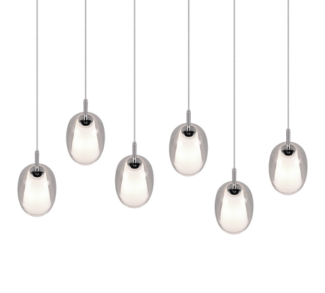 Lámpara de techo colgante Trio Barret LED cromo 3000K 150cm 317500606