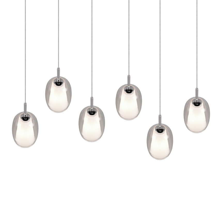Lámpara de techo colgante Trio Barret LED cromo 3000K 150cm 317500606