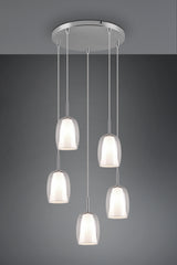 Lámpara de techo colgante Trio Barret LED cromo 3000K 150cm 317530506
