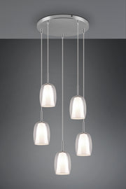 Lámpara de techo colgante Trio Barret cromo 150cm 317530506