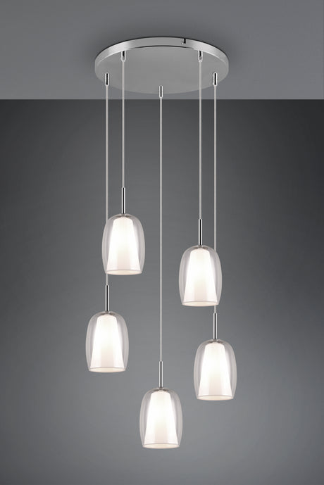 Lámpara de techo colgante Trio Barret LED cromo 3000K 150cm 317530506