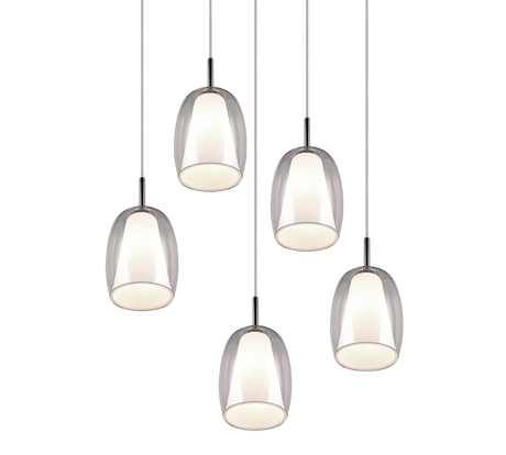 Lámpara de techo colgante Trio Barret LED cromo 3000K 150cm 317530506
