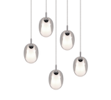 Lámpara de techo colgante Trio Barret LED cromo 3000K 150cm 317530506