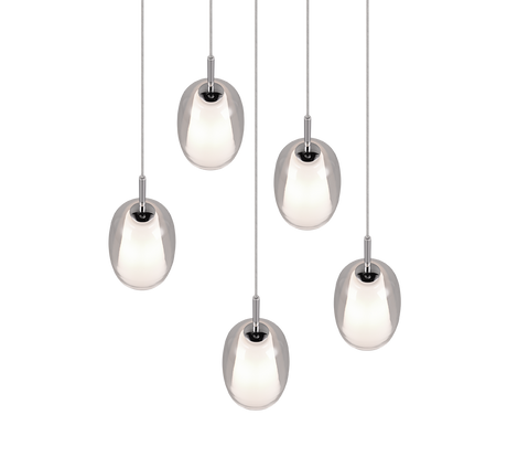 Lámpara de techo colgante Trio Barret LED cromo 3000K 150cm 317530506