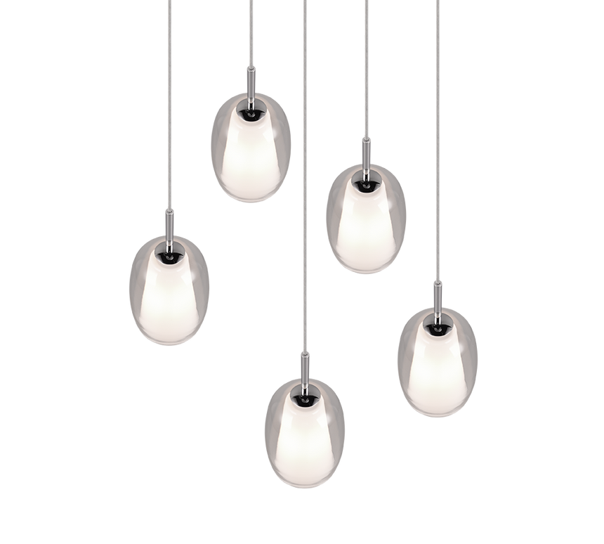 Lámpara de techo colgante Trio Barret LED cromo 3000K 150cm 317530506