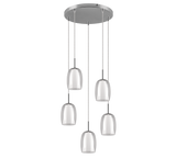 Lámpara de techo colgante Trio Barret LED cromo 3000K 150cm 317530506