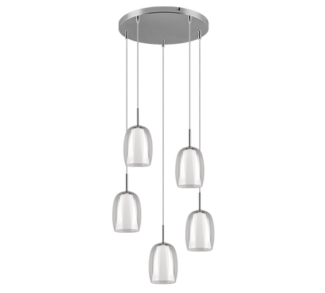 Lámpara de techo colgante Trio Barret LED cromo 3000K 150cm 317530506