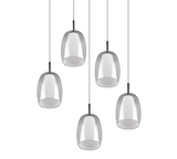 Lámpara de techo colgante Trio Barret LED cromo 3000K 150cm 317530506