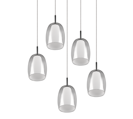 Lámpara de techo colgante Trio Barret LED cromo 3000K 150cm 317530506