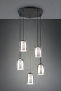 Lámpara de techo colgante Trio Barret LED negro mate 3000K 150cm 317530554