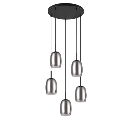 Lámpara de techo colgante Trio Barret LED negro mate 3000K 150cm 317530554