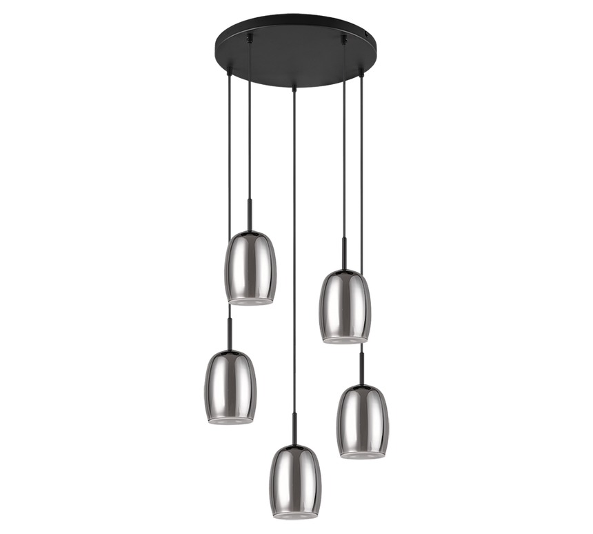Lámpara de techo colgante Trio Barret LED negro mate 3000K 150cm 317530554