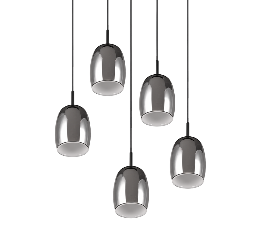 Lámpara de techo colgante Trio Barret LED negro mate 3000K 150cm 317530554