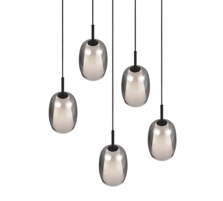 Lámpara de techo colgante Trio Barret LED negro mate 3000K 150cm 317530554