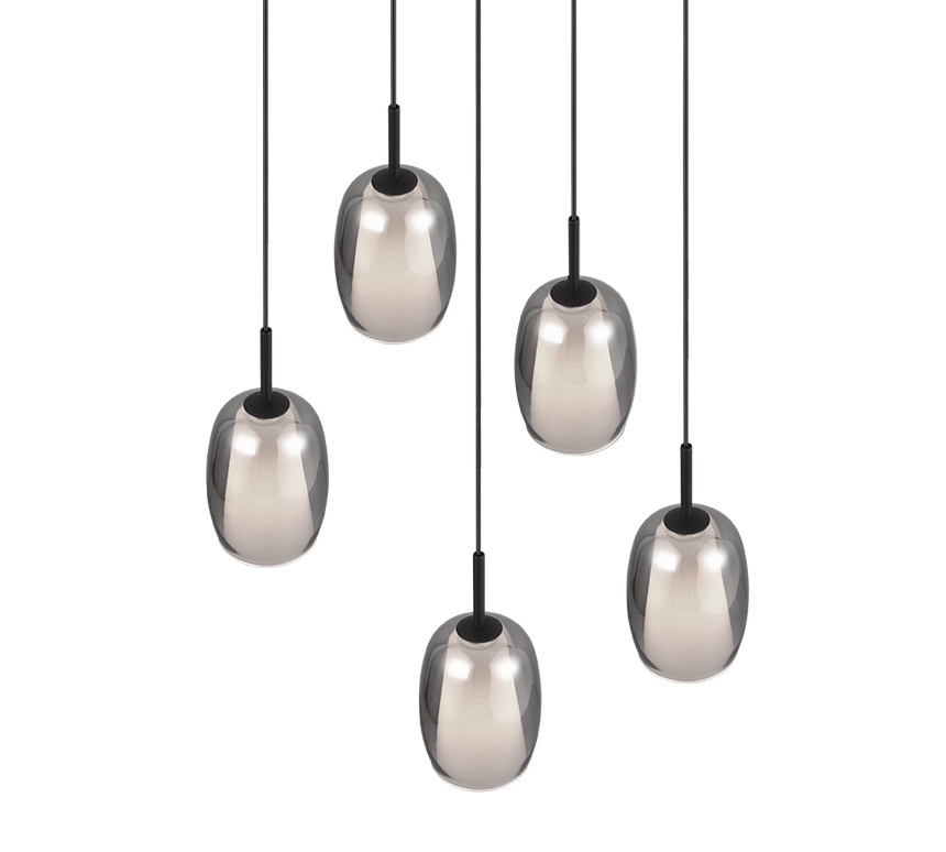 Lámpara de techo colgante Trio Barret LED negro mate 3000K 150cm 317530554