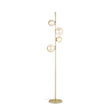 Lámpara de pie Ideal Lux Perlage ámbar cristal 4 luces 60W 164cm 317816