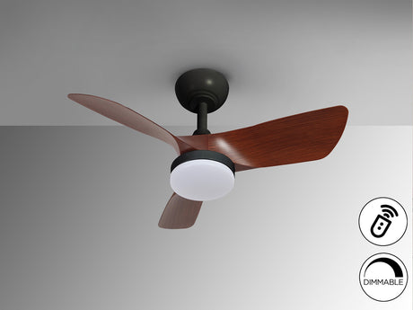 Ventilador de techo Schuller Tropic LED negro y nogal CCT Ø76cm vista 2