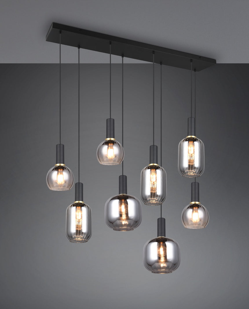 Trio DIVA Lámpara de techo colgante 8 luces negro 319800832