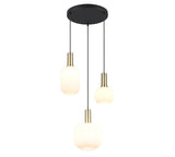 Trio DIVA Lámpara colgante 3 luces blanco bronce mate 319830308