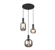 Lámpara de techo colgante Trio Diva 3 luces negro mate 150cm 319830332