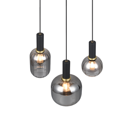 Lámpara de techo colgante Trio Diva 3 luces negro mate 150cm 319830332 - vista 2
