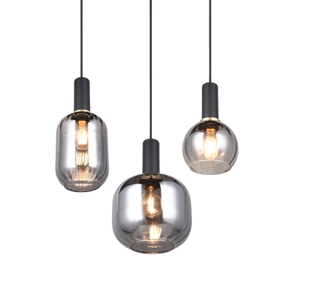 Lámpara de techo colgante Trio Diva 3 luces negro mate 150cm 319830332 - vista 3
