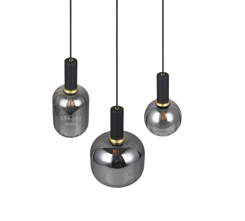 Lámpara de techo colgante Trio Diva 3 luces negro mate 150cm 319830332 - vista 5