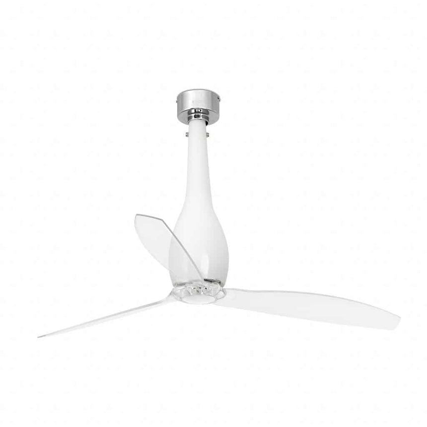 Faro Eterfan Ventilador sin luz metal y cristal palas pc transparentes