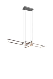Lámpara de techo colgante Trio Salinas LED níquel mate 3000K regulable 150cm 320310307