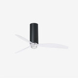 Faro Tube Fan Ventilador sin luz cuerpo acero, cristal difusor cristal
