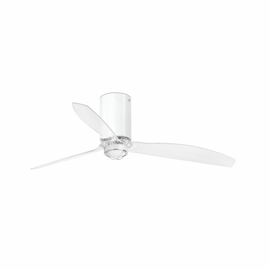 Faro Mini Tube Fan Ventilador con luz transparente cuerpo acero difusor cristal 32038-9