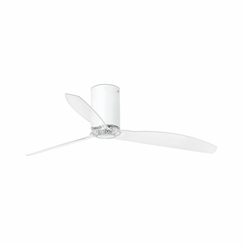 Faro MINI TUBE FAN M Ventilador sin luz blanco acero, metal y cristal opal 32039