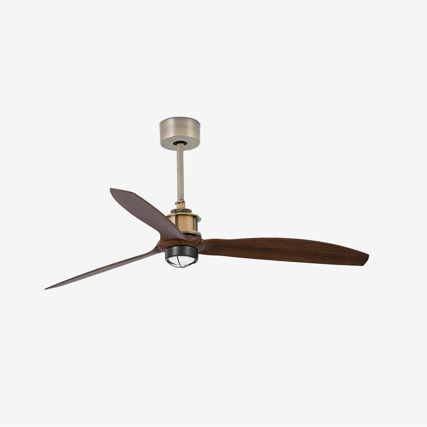Faro Just Fan Ventilador sin luz cuerpo acero, difusor cristal