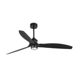 Ventilador de techo con luz Faro Just Fan M LED negro mate 3 palas motor DC 3000K Ø128cm 321001N