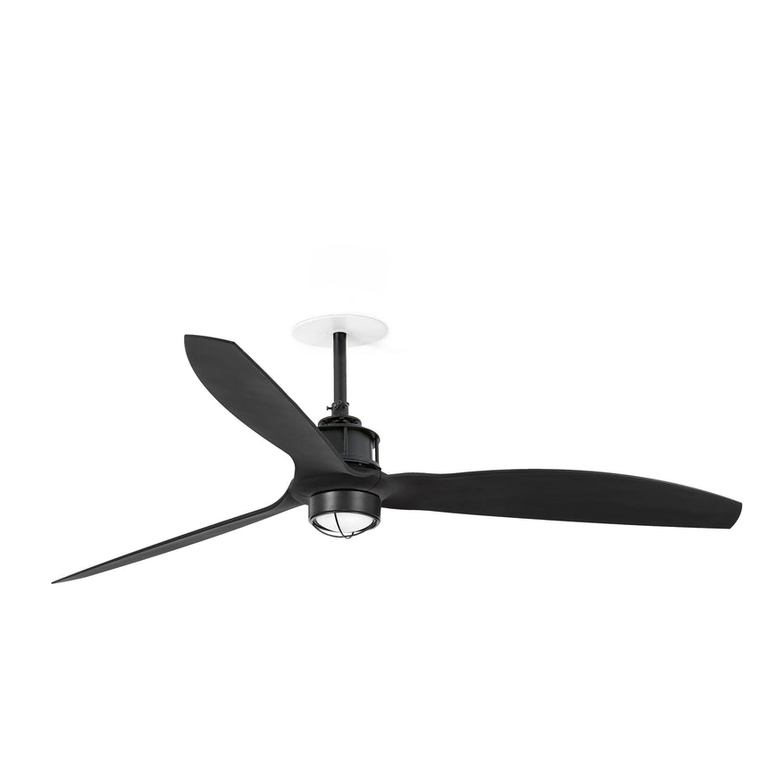 Ventilador de techo con luz Faro Just Fan Recessed M LED negro mate 3 palas motor DC 3000K Ø128cm 32100R1N