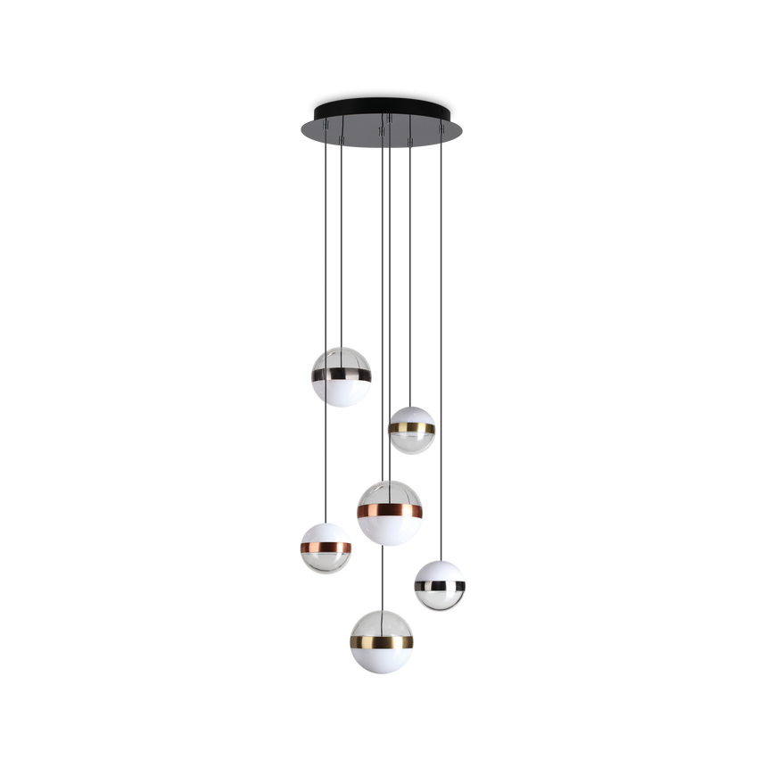 Lámpara colgante Ideal Lux Galaxy blanco LED 6 luces 58W Ø40cm 321172