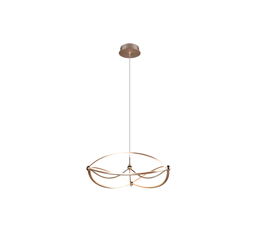 Lámpara de techo colgante Trio Charivari LED bronce mate 3000K regulable 150cm 321210108
