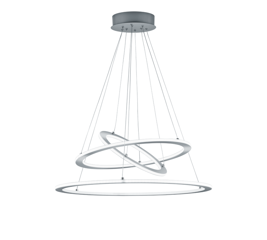 Trio Durban Lámpara de techo colgante LED metal níquel mate 321910307