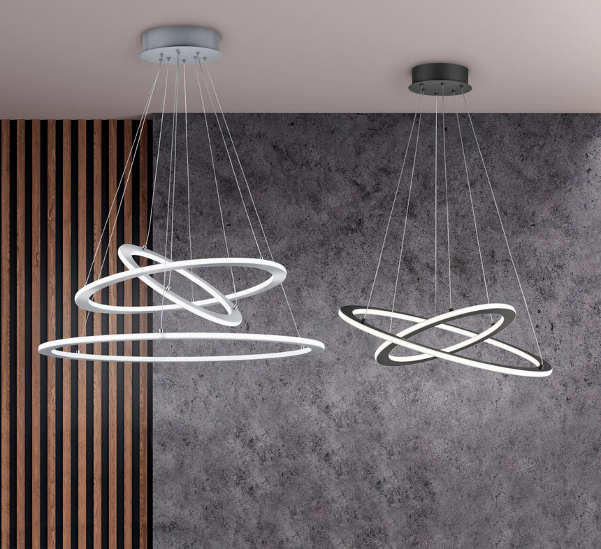 Trio Durban Lámpara de techo colgante LED metal níquel mate 321910307