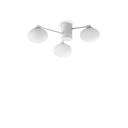 Plafón de techo Ideal Lux Hermes blanco cristal 3 luces 84W Ø60cm 322667