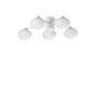 Plafón de techo Ideal Lux Hermes blanco cristal 5 luces 140W Ø60cm 322698