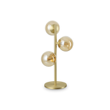 Lámpara de sobremesa Ideal Lux Perlage ámbar cristal 3 luces 45W Ø24cm 322759