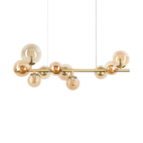 Lámpara colgante Ideal Lux Perlage ámbar cristal 10 luces 150W Ø81cm 322766