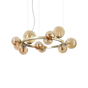 Lámpara colgante Ideal Lux Perlage ámbar cristal 11 luces 165W Ø73cm 322773