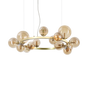 Lámpara colgante Ideal Lux Perlage ámbar cristal 14 luces 210W Ø85cm 322797