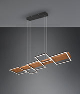 Lámpara de techo colgante Trio Harper LED negro mate 3000K regulable 150cm 3